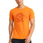 Generic Men's Casual Cotton Printed Round Neck Half Sleeve T-Shirt (Rust)