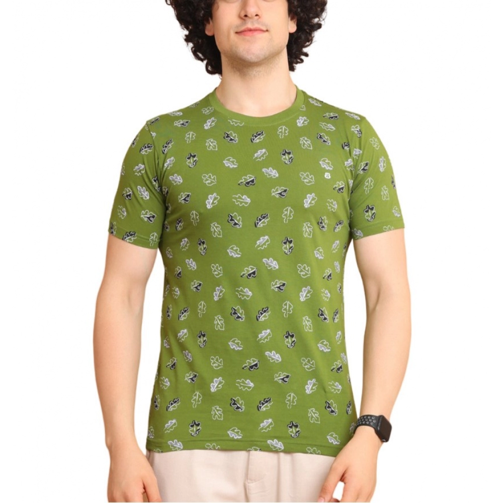 53989845435_4fbe06a6f3_o_d-1000x1000-1.webp Generic Men's Casual Cotton Printed Round Neck Half Sleeve T-Shirt (Green) - Image 1
