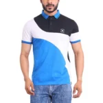 Generic Men's Casual Cotton Printed Polo Neck Half Sleeve T-Shirt (Black)