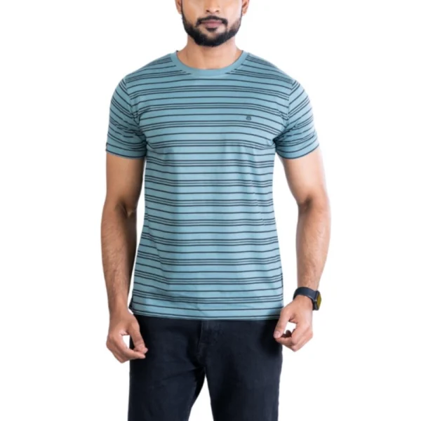 Men's Grey Printed Cotton Round Neck Half Sleeve T-Shirt