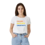 Women's White Polyester T-shirt