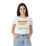 White Polyester Half Sleeve T-shirt for Women