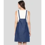 Generic Women's Denim Solid Shoulder Straps Above Knee Dress (Blue) - Image 6