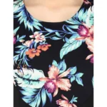Generic Women's Polyester Printed Sleeveless Above Knee Dress (Black - Multicolor) - Image 2
