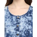 Generic Women's Denim Tie & Dye Sleeveless Above Knee Dress (Blue) - Image 2