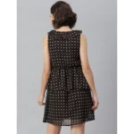 Generic Women's Polyester Peplum Sleeveless Above Knee Dress (Black) - Image 6