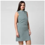 Generic Women's Polyester Striped Sleeveless Above Knee Dress (Green) - Image 3