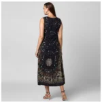 Generic Women's Rayon Floral Sleeveless Calf-length Dress (Black) - Image 7