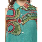 Generic Women's Polyester Floral Sleeveless Below Knee Dress (Multicolor) - Image 2