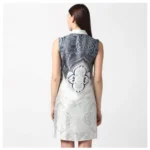 Generic Women's Polyester Printed Sleeveless Above Knee Dress (Blue) - Image 6