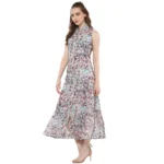 Women's Printed Chiffon Dress - Angle 3