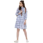 buy womens blue checkered dress