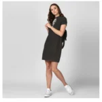 Generic Women's Denim Solid Short Sleeve Above Knee Dress (Black) - Image 5