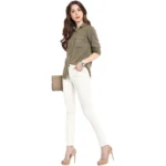 Generic Women's Rayon Solid Long Sleeves Standard Length Shirt (Olive Green) - Image 6