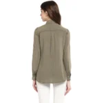 Generic Women's Rayon Solid Long Sleeves Standard Length Shirt (Olive Green) - Image 7