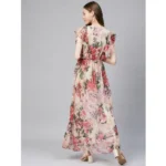 Generic Women's Chiffon Polka Short Sleeve Full Length Dress (Multicolor) - Image 7