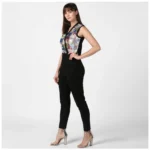 Generic Women's Polyester Embellished Sleeveless Jumpsuit (Black) - Image 3