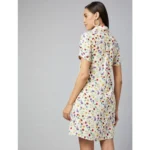 Generic Women's Polyester Floral Short Sleeve Above Knee Dress (Multicolor) - Image 7