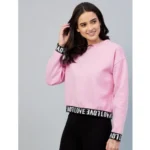 Generic Women's Fleece Solid Long Sleeves Sweatshirt (Pink) - Image 7