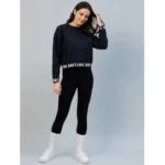 Generic Women's Fleece Solid Long Sleeves Sweatshirt (Navy) - Image 4