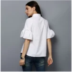 Generic Women's Cotton Solid Bell Sleeve Top (White) - Image 7