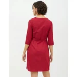 Generic Women's Cotton Wrap 3-4th Sleeves Above Knee Dress (Maroon) - Image 7