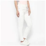 Generic Women's Denim Solid Buttoned Jeans (White) - Image 4