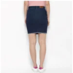 Generic Women's Denim Stitching Pattern Buttoned Skirt (Blue) - Image 7