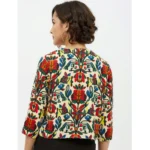 Generic Women's Polyester Floral 3-4th Sleeves Shrug (Multicolor) - Image 7