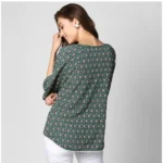 Generic Women's Polyester Printed 3-4th Sleeves Top (Green) - Image 7