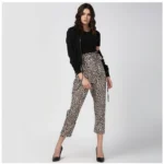 Womens Animal Print Trousers - Angle 3