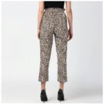 Womens Animal Print Trousers - Angle 4