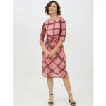 Women's Pink Checkered Dress - Angle 6