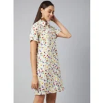 Generic Women's Polyester Floral Short Sleeve Above Knee Dress (Multicolor) - Image 3