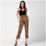 Women's Animal Print Trousers - Angle 3