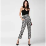 Women's Animal Print Trousers - Angle 3
