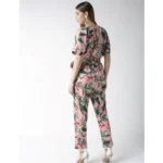 Generic Women's Polyester Floral Half Sleeve Jumpsuit (Pink) - Image 6