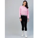 Generic Women's Fleece Solid Long Sleeves Sweatshirt (Pink) - Image 4