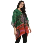 Generic Women's Polyester Printed Kaftan Sleeve Shrug (Green - Multicolor) - Image 3