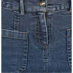 Generic Women's Denim Front Pocket Buttoned Skirt (Blue) - Image 2