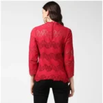 Maroon Cotton Top for Women - Angle 7