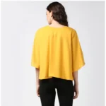 Generic Women's Polyester Solid Cape Sleeve Top (Yellow) - Image 7
