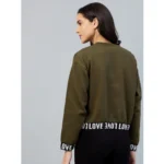 Generic Women's Fleece Solid Long Sleeves Sweatshirt (Olive) - Image 6