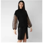 Generic Women's Polyester Animal Print Long Sleeves Top (Black) - Image 4
