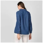 Generic Women's Denim Solid Long Sleeves Top (Blue) - Image 6