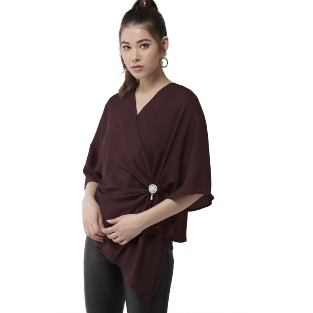 54040647572_8bb77d1470_o_d-1000x1000-1.webp Maroon Solid Cape Sleeve Polyester Top for Women
