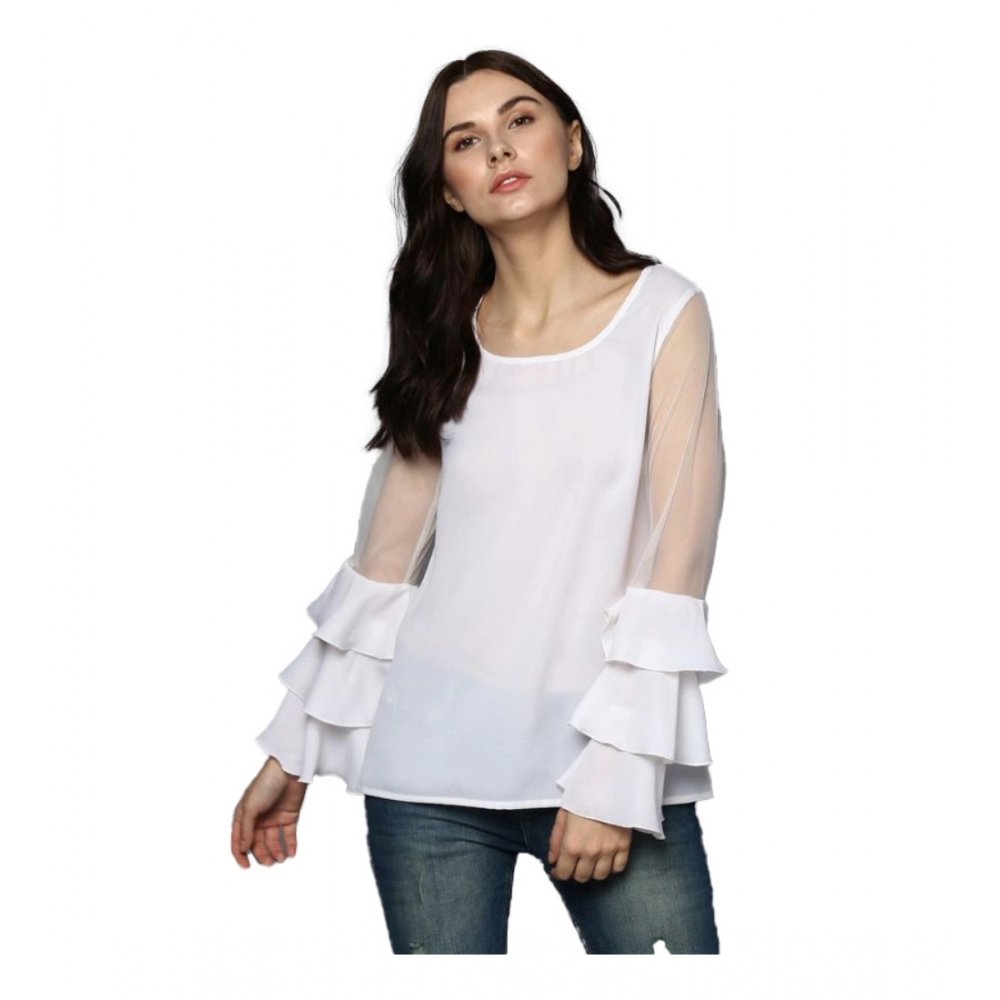 54040647597_59ee8223a4_o_d-1000x1000-1.webp Generic Women's Polyester Solid Tier Sleeve Top (White) - Image 1
