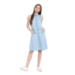 Blue Denim Sleeveless Dress