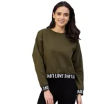 Olive Fleece Long Sleeve Sweatshirt