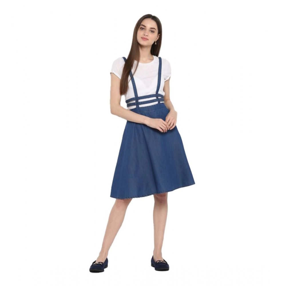 Blue Denim Shoulder Straps Dress